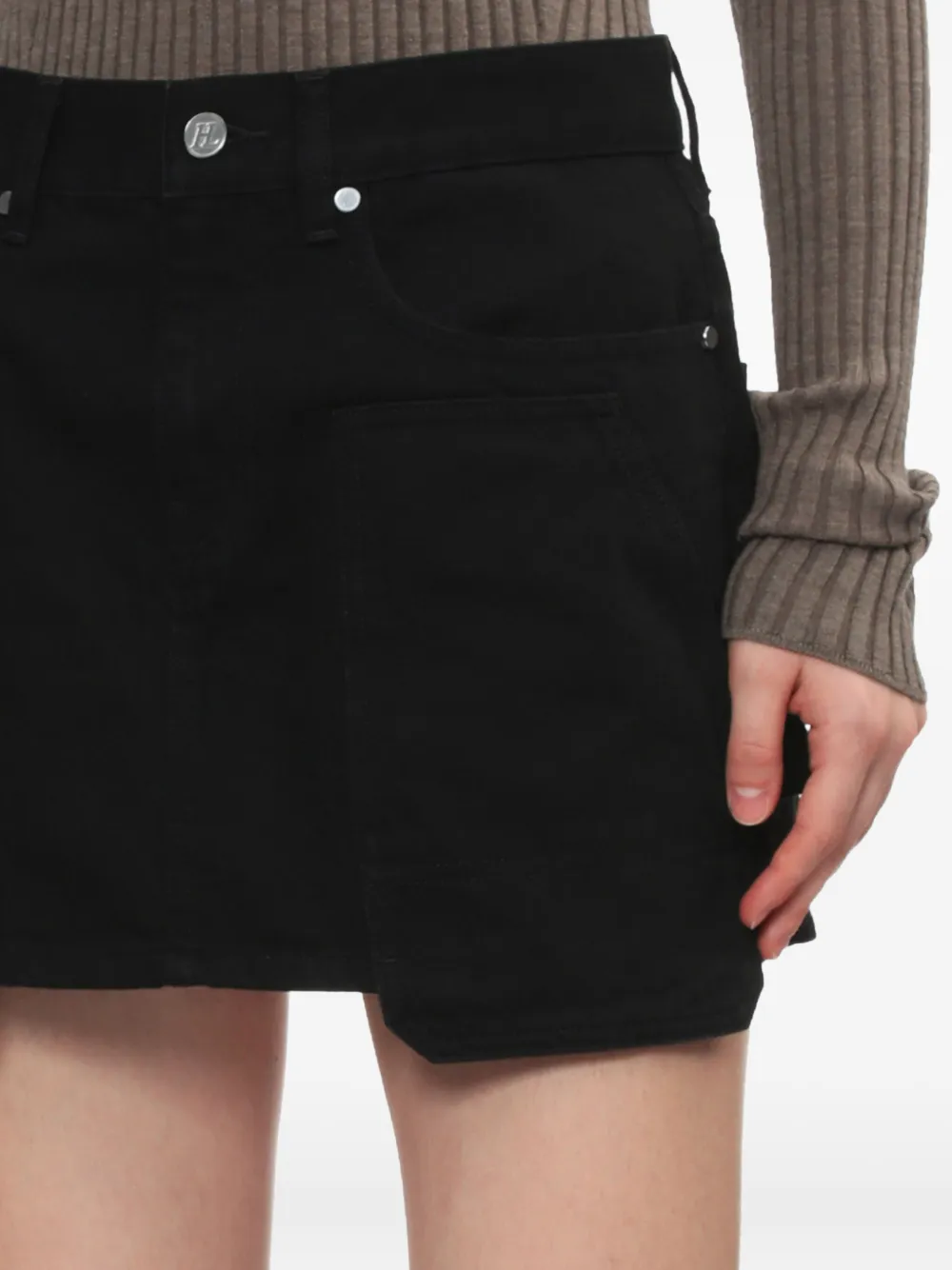Helmut Lang Denim mini-rok met zakken Zwart