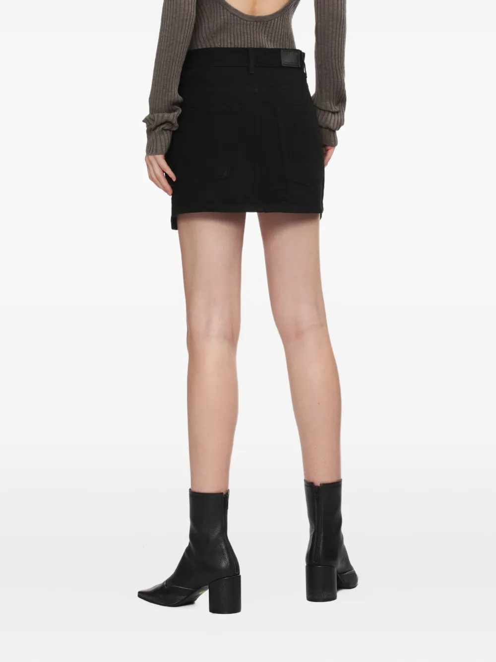 Helmut Lang Denim mini-rok met zakken Zwart