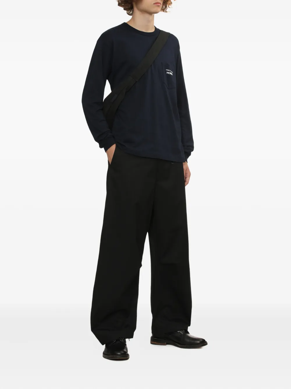Comme des Garçons Homme logo-print patch-pocket T-shirt - Blauw