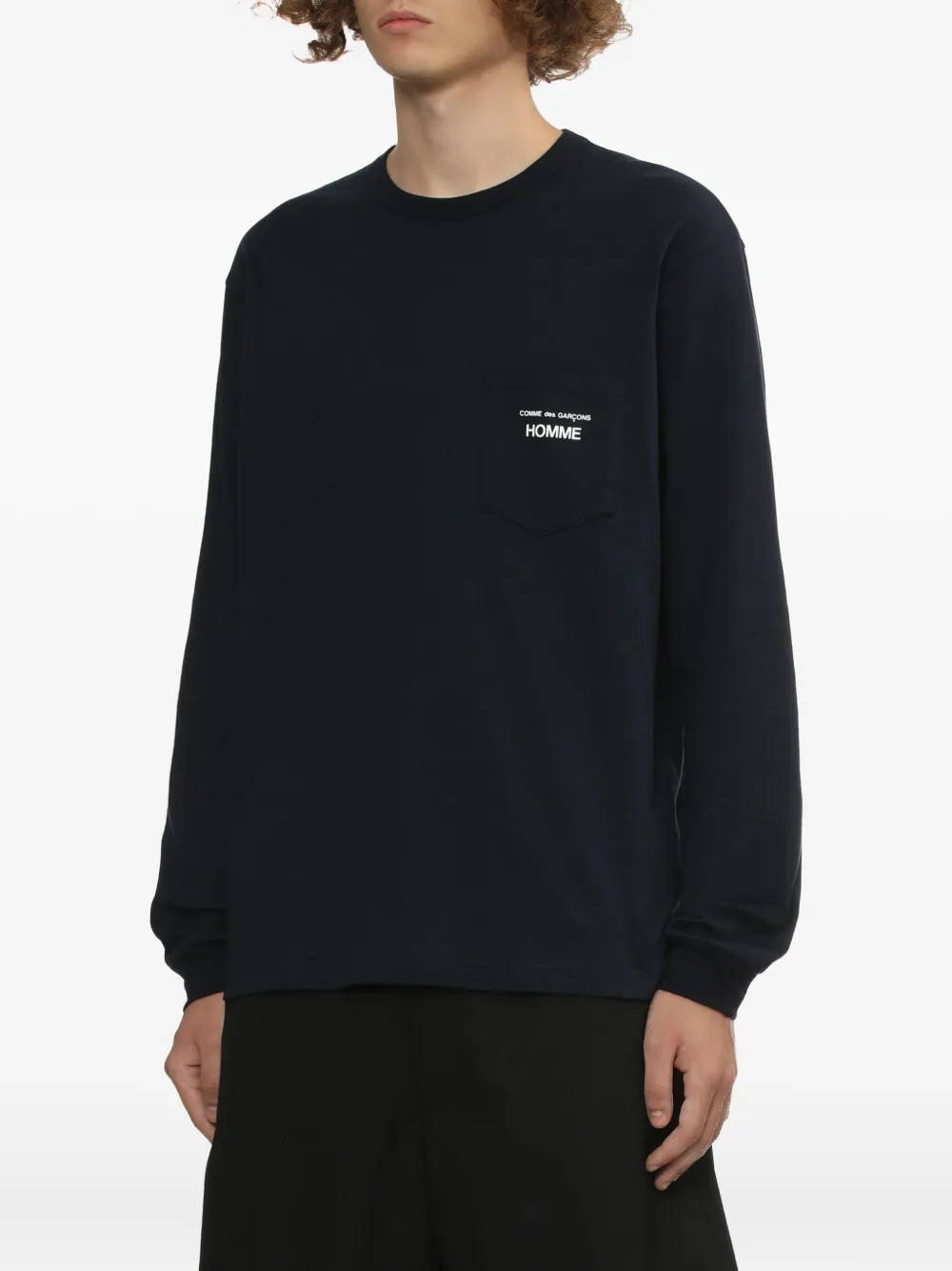 Comme des Garçons Homme T-shirt met opgestikte zak Blauw