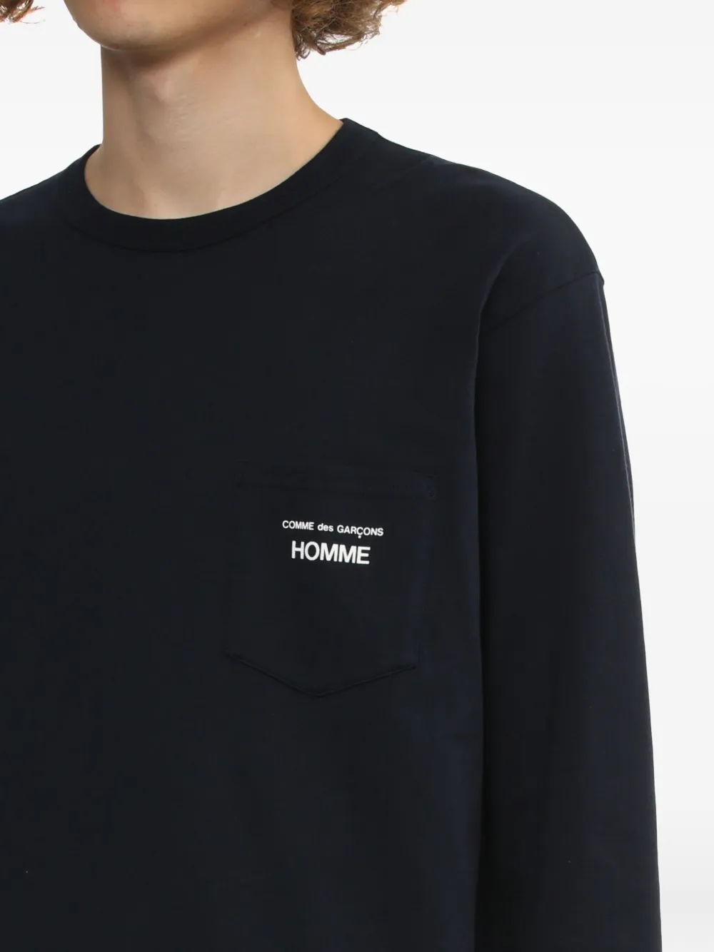 Comme des Garçons Homme T-shirt met opgestikte zak Blauw
