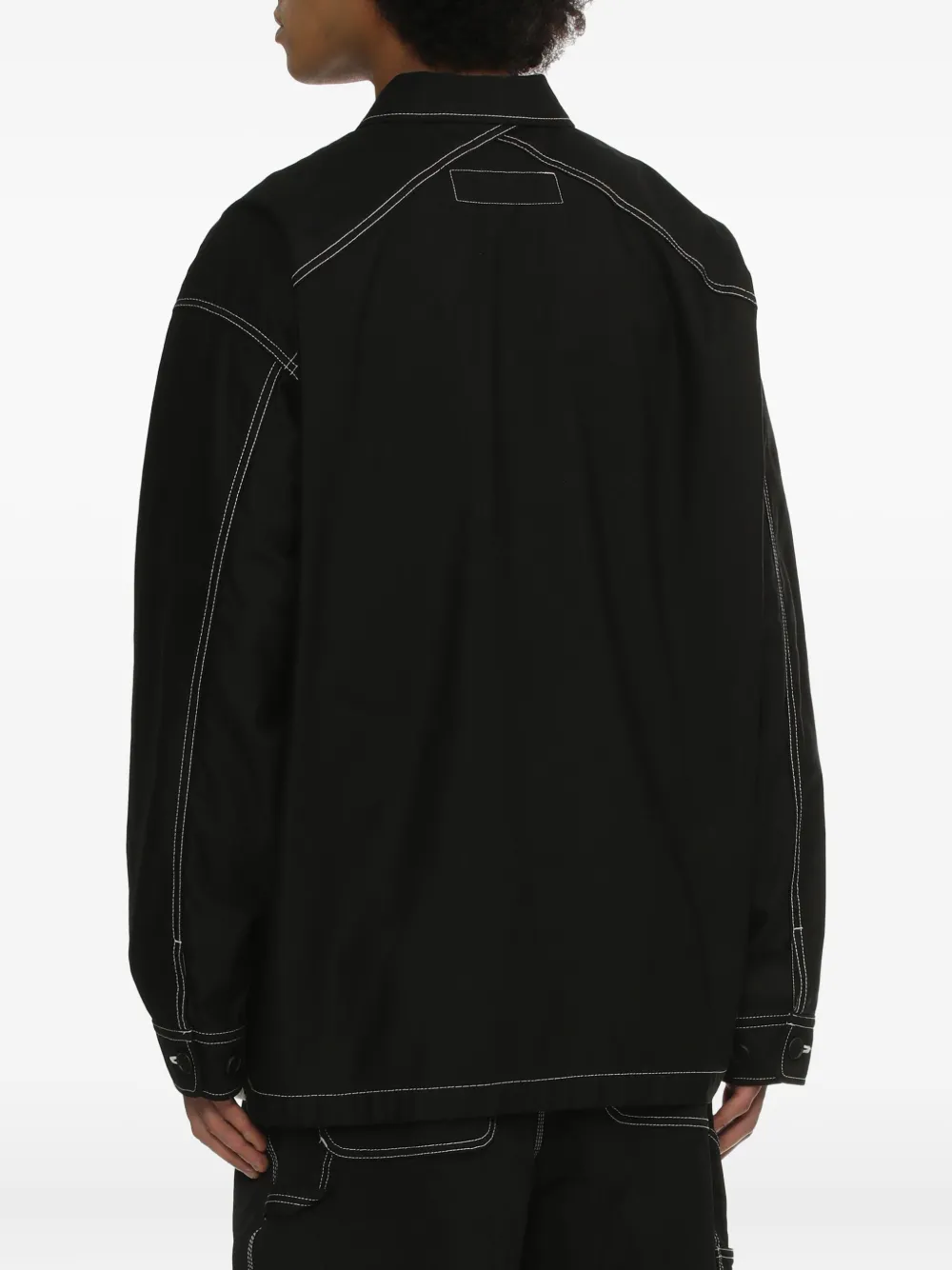 Comme des Garçons Homme Overhemd met contrasterend stiksel Zwart