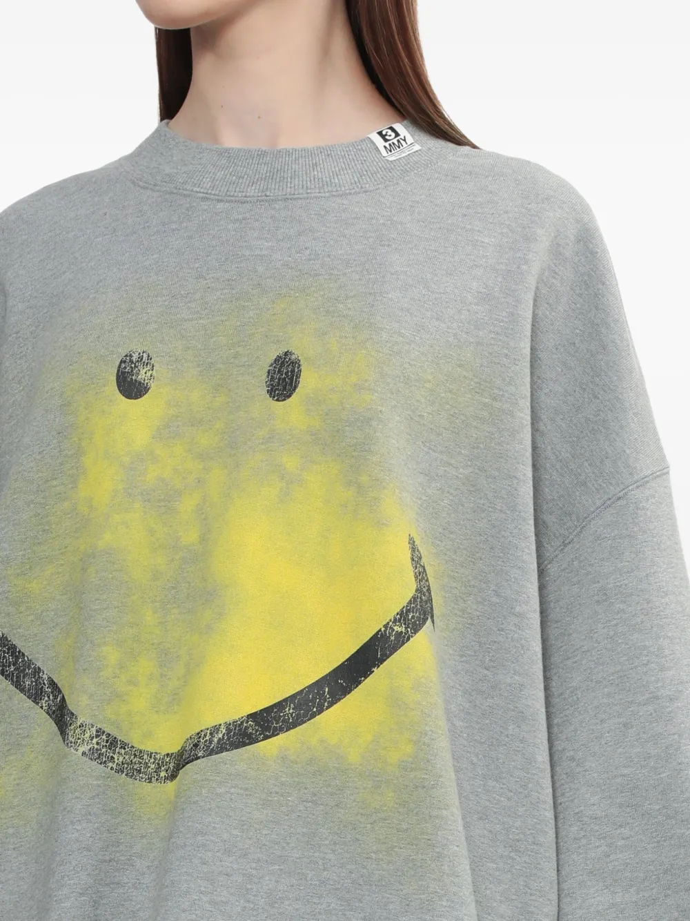 Miharayasuhiro Smiley-face Sweatshirt In Gray