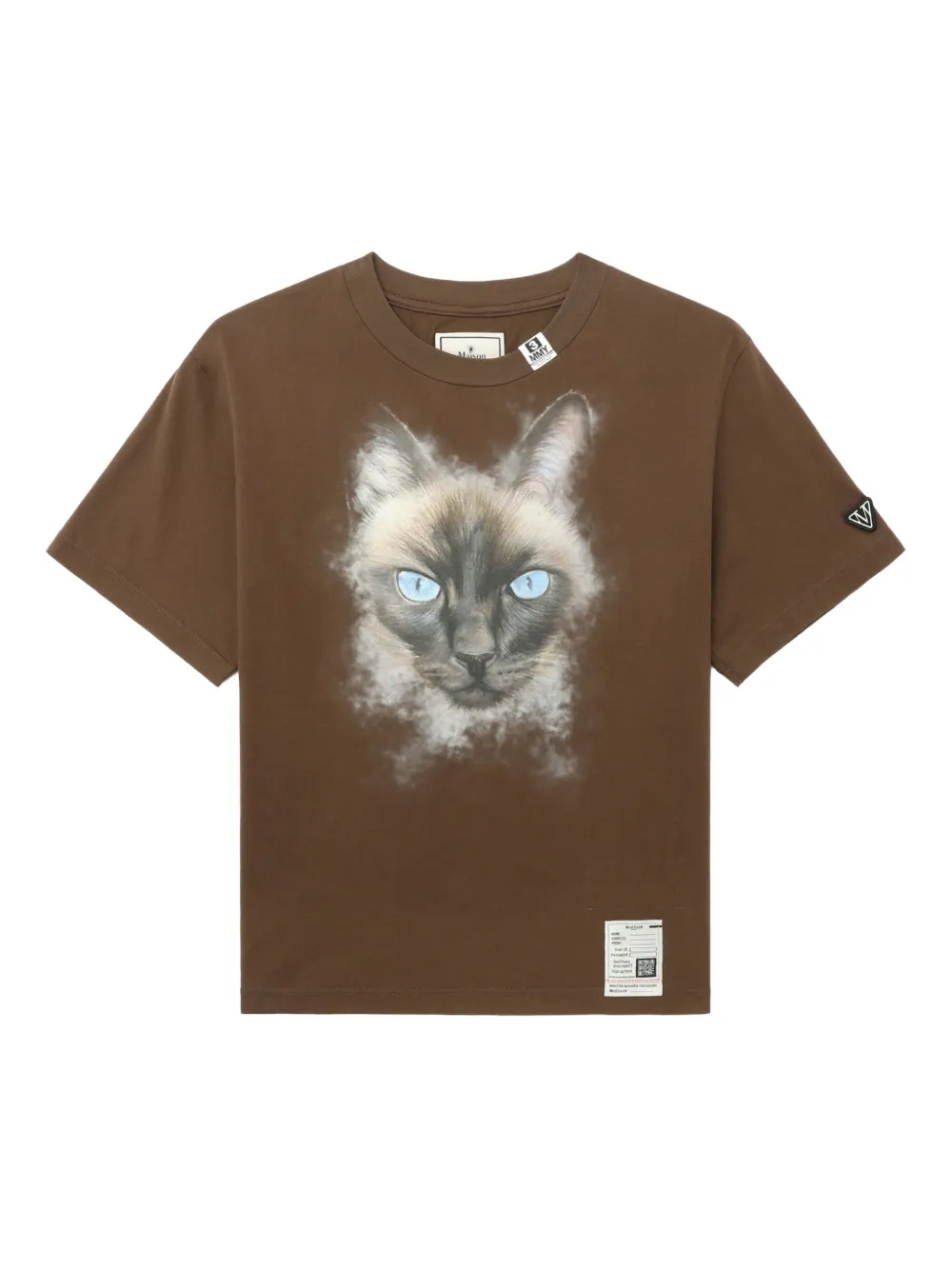 Maison MIHARA YASUHIRO cat-print cotton T-shirt | Brown | Image 1