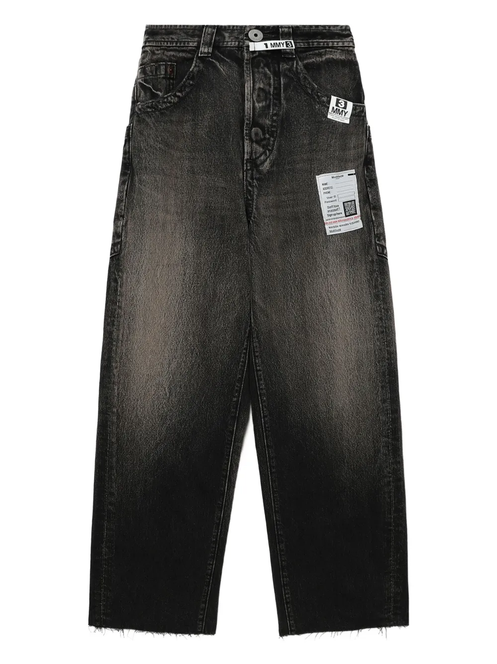 Maison MIHARA YASUHIRO Jeans a gamba ampia - Nero