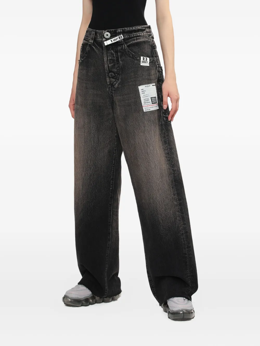  Maison Mihara Yasuhiro Vaqueros Anchos - Negro 