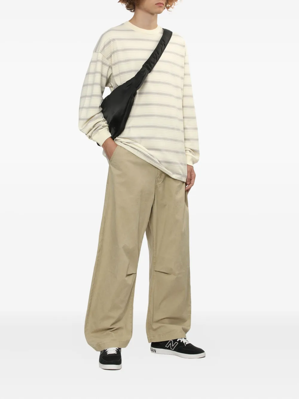 Comme des Garçons Homme Gestreept T-shirt - Wit