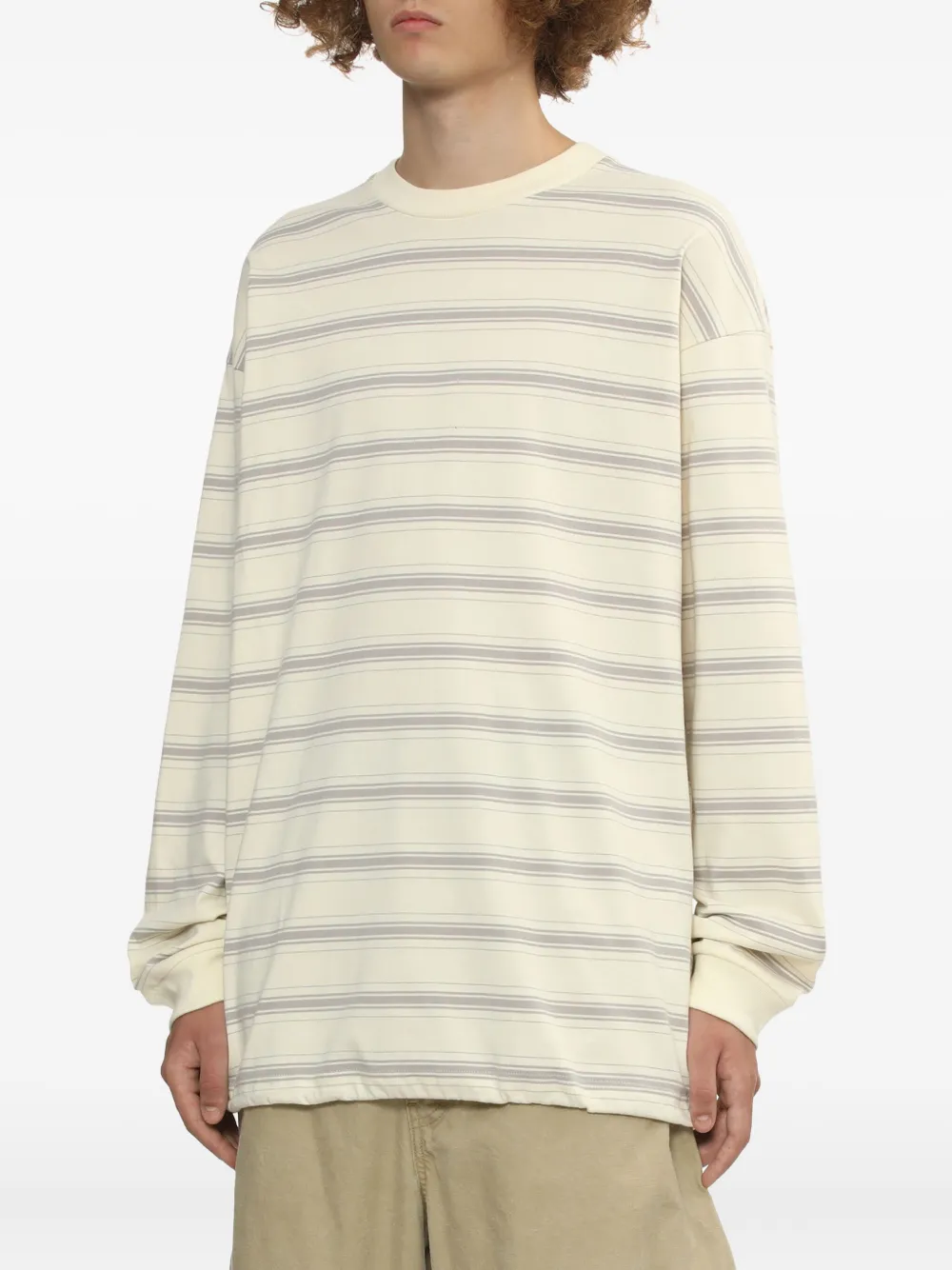 Comme Des Garçons Homme Deux Stripe-pattern Long-sleeve T-shirt In Neutral