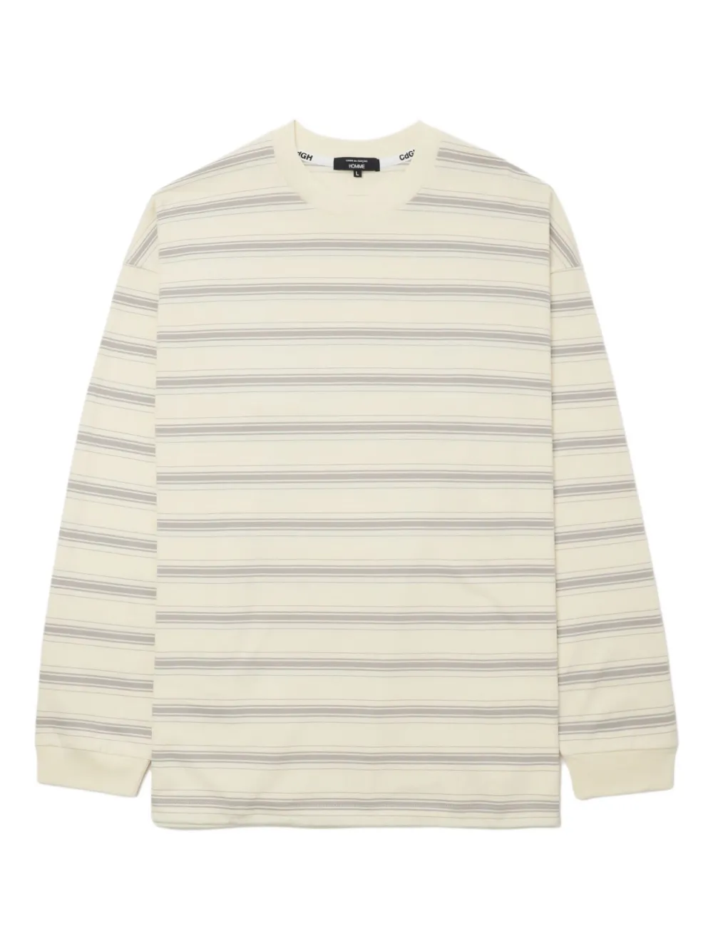Comme des Garçons Homme stripe-pattern long-sleeve T-shirt | White | Image 1