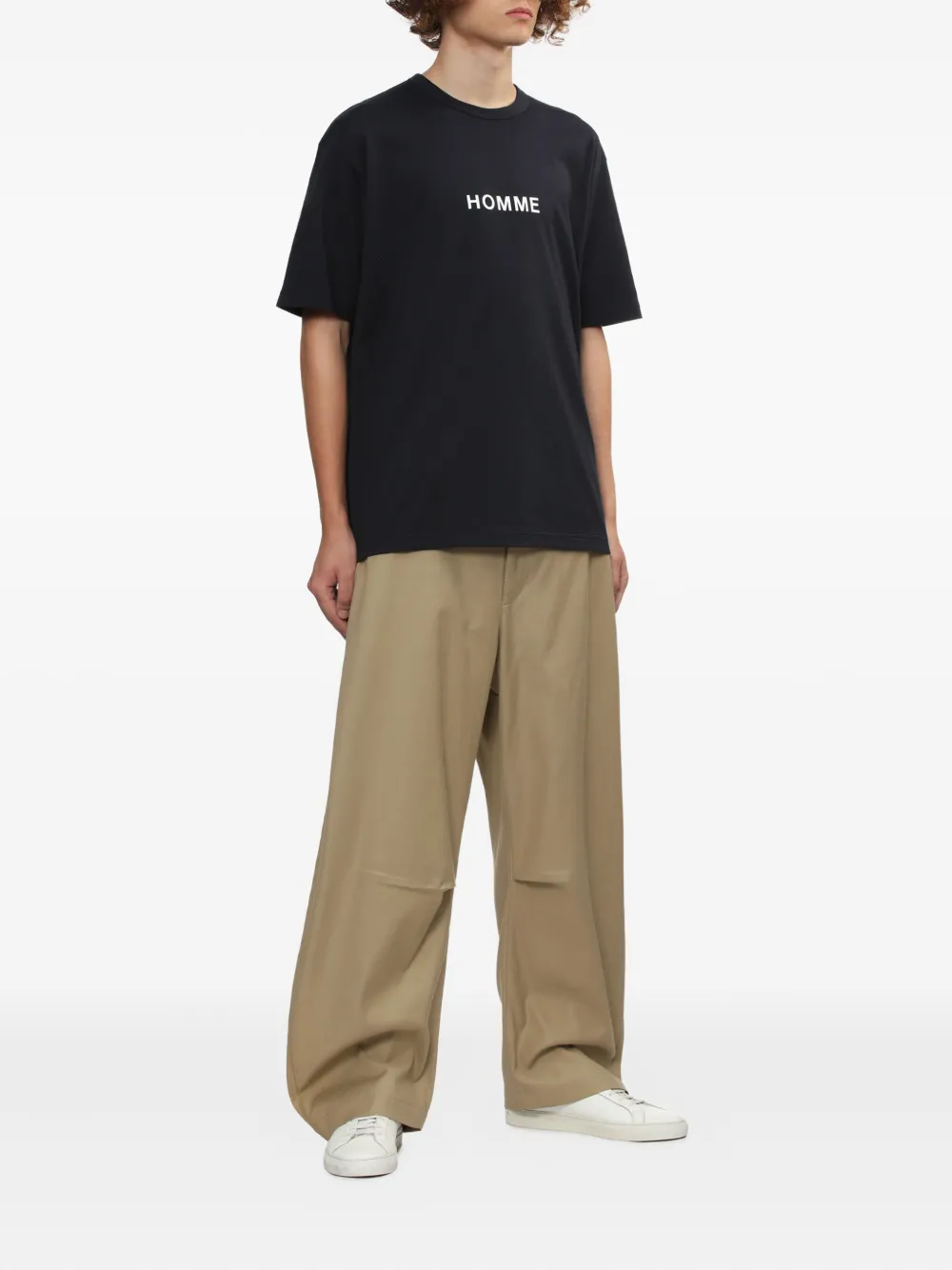 Comme des Garçons Homme Triple Layer broek met wijde pijpen - Beige