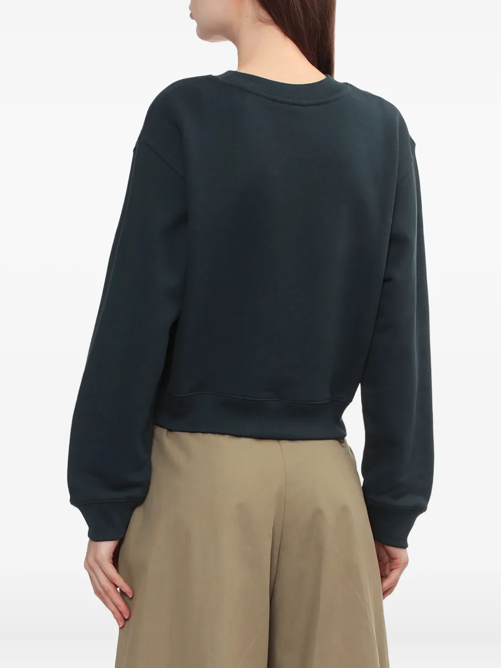 Maison Kitsuné Fox-embroidered Sweatshirt In Green