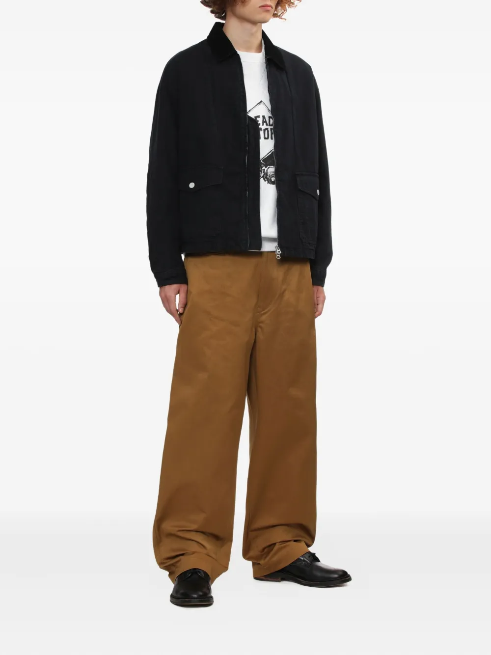Comme Des Garçons Homme Deux Corduroy-collar Cotton Jacket In Black