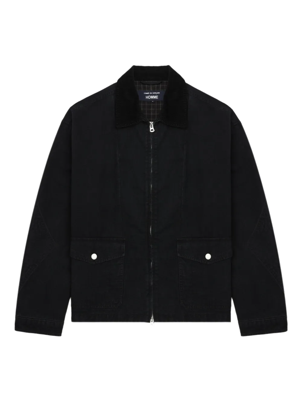 Comme des Garçons Homme corduroy-collar cotton jacket - ブラック Comme des Garçons Homme corduroy-collar cotton jacket - ブラック