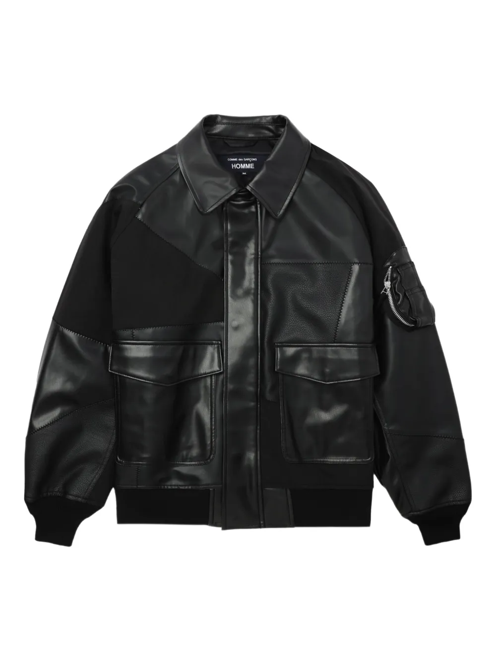 Comme Des Garçons Homme Deux Patchwork Panelled Jacket In Black