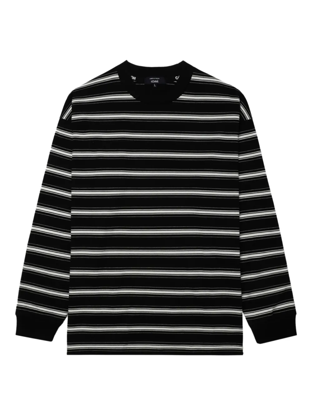 Comme des Garçons Homme stripe-pattern long-sleeve T-shirt | Black | Image 1