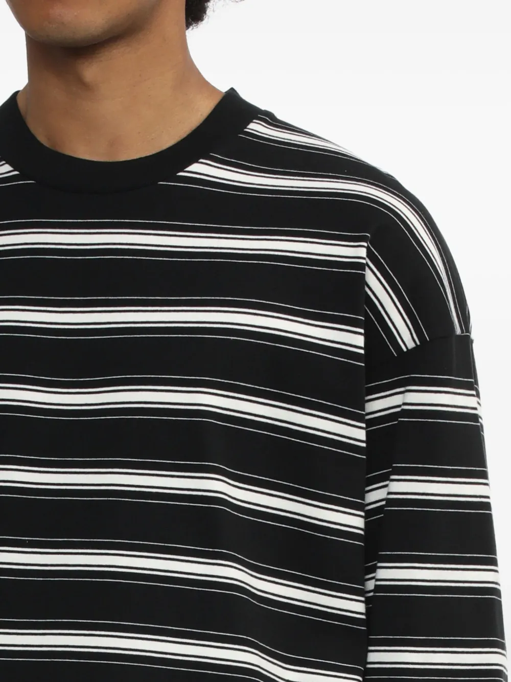 Comme Des Garçons Homme Deux Stripe-pattern Long-sleeve T-shirt In Black