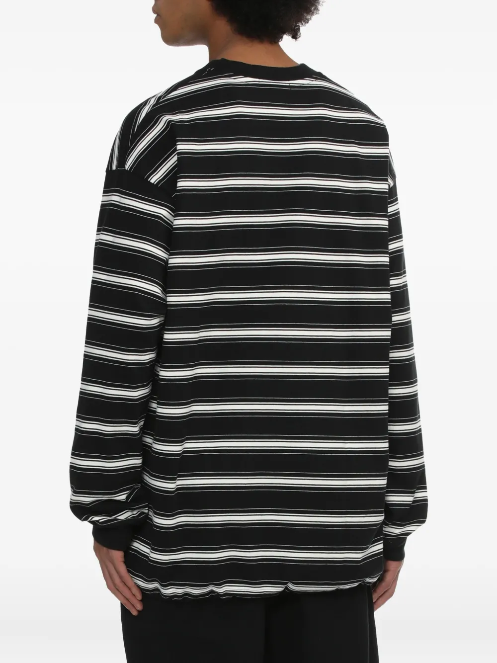 Comme Des Garçons Homme Deux Stripe-pattern Long-sleeve T-shirt In Black