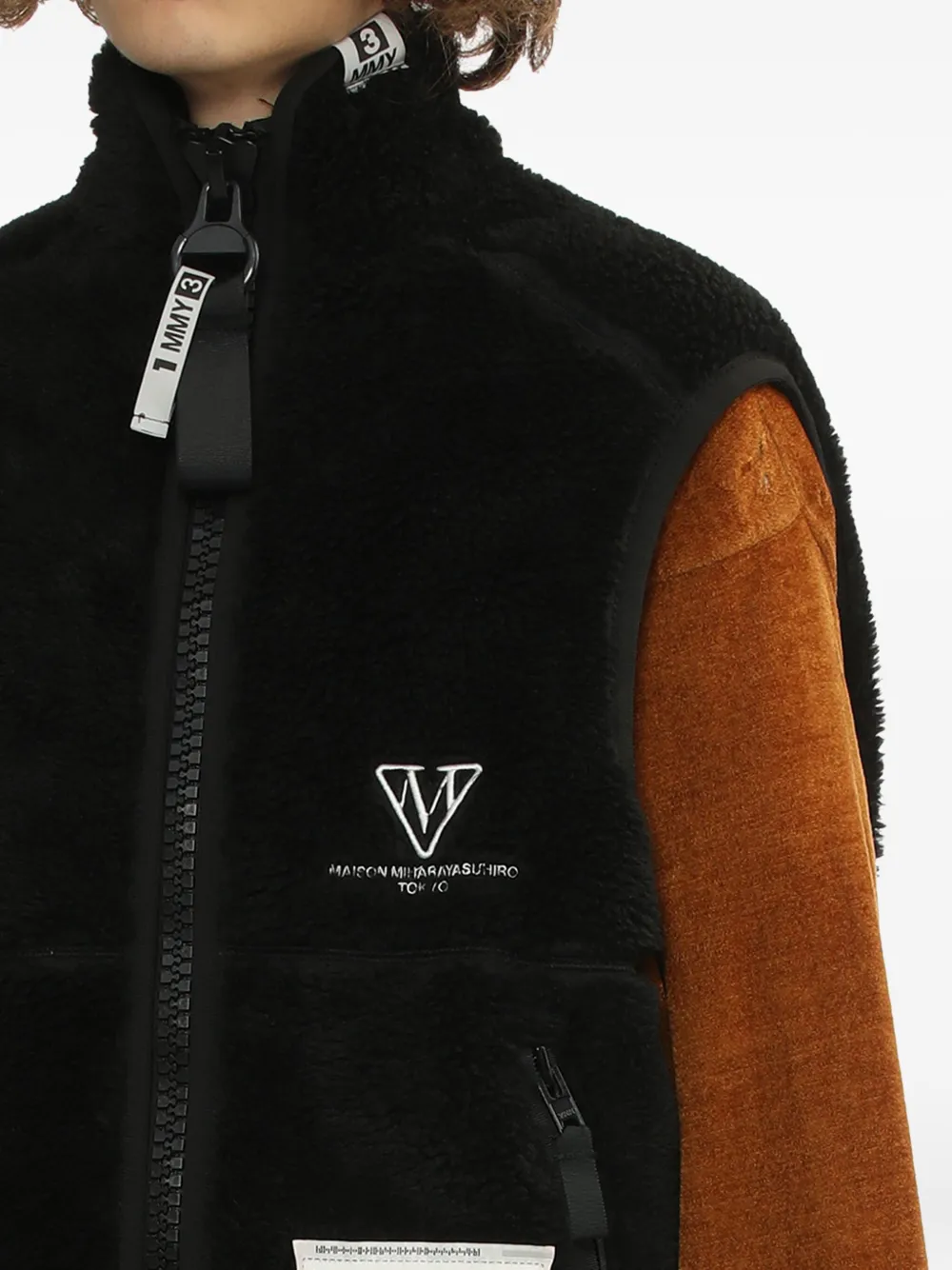 Maison MIHARA YASUHIRO Fleece gilet met rits Zwart