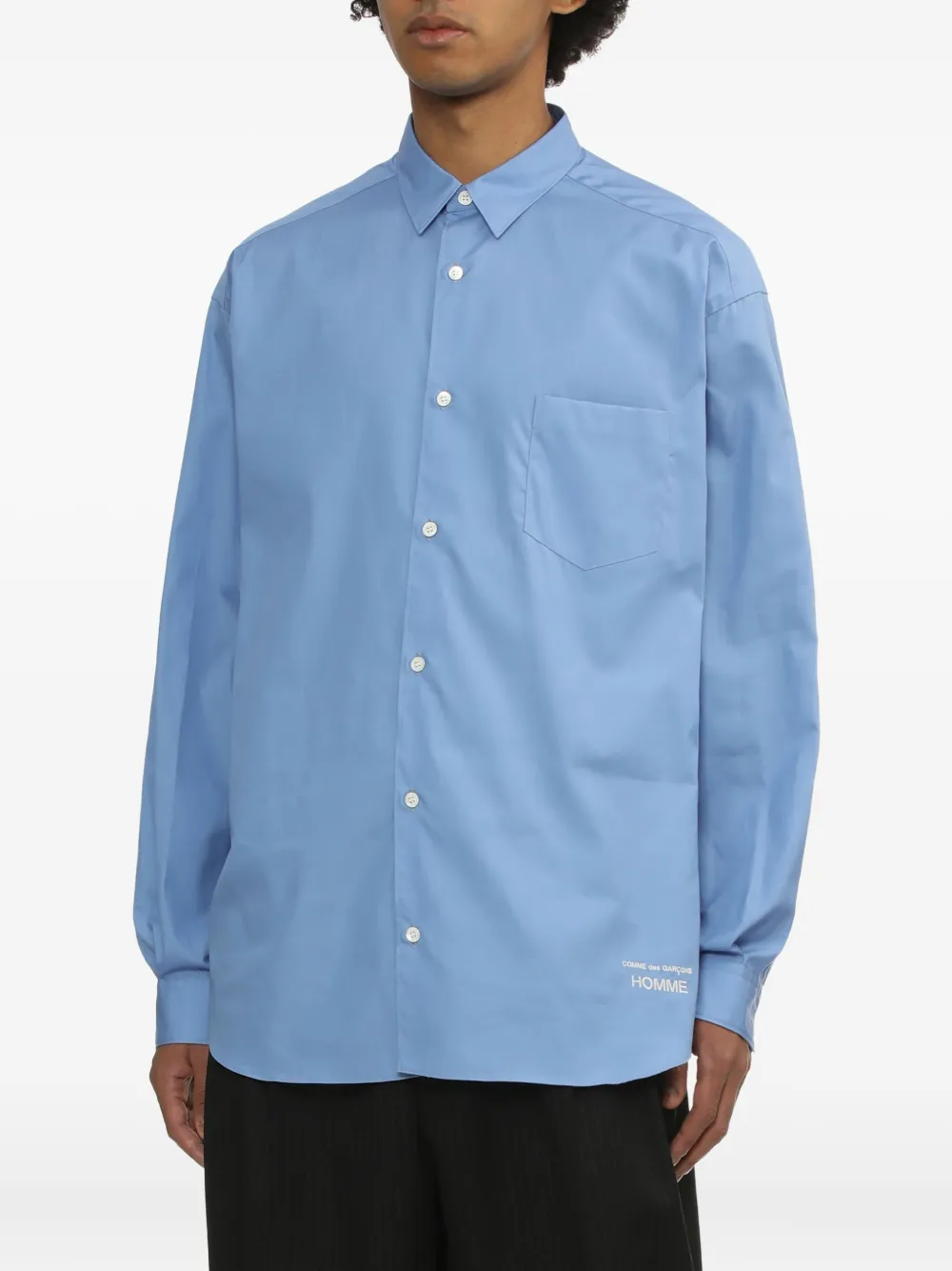 Comme des Garçons Homme Overhemd met zakdetail Blauw