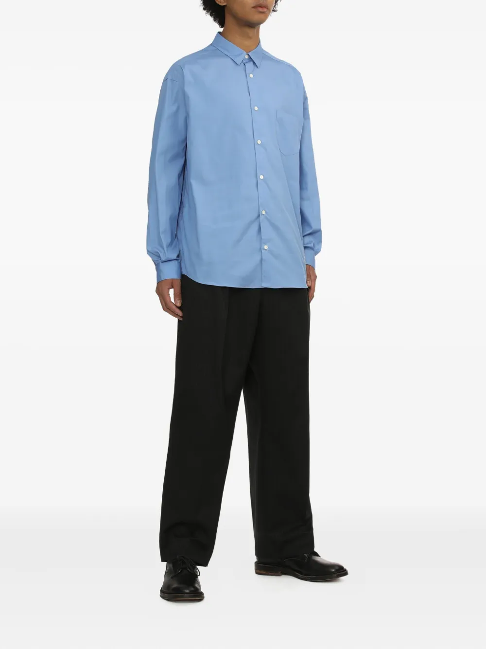 Comme des Garçons Homme Overhemd met zakdetail - Blauw
