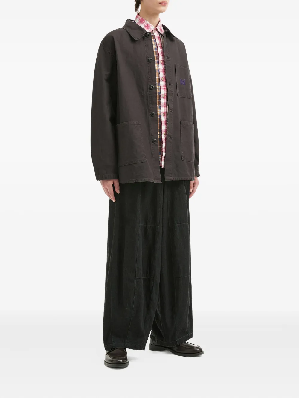 Needles embroidered-pocket cotton jacket | Shirt Jackets | Image 2