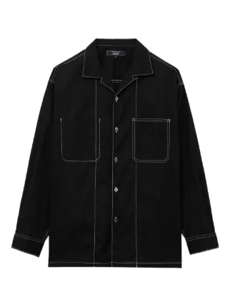 Comme Des Garçons Homme コントラストステッチ シャツ | ブラック