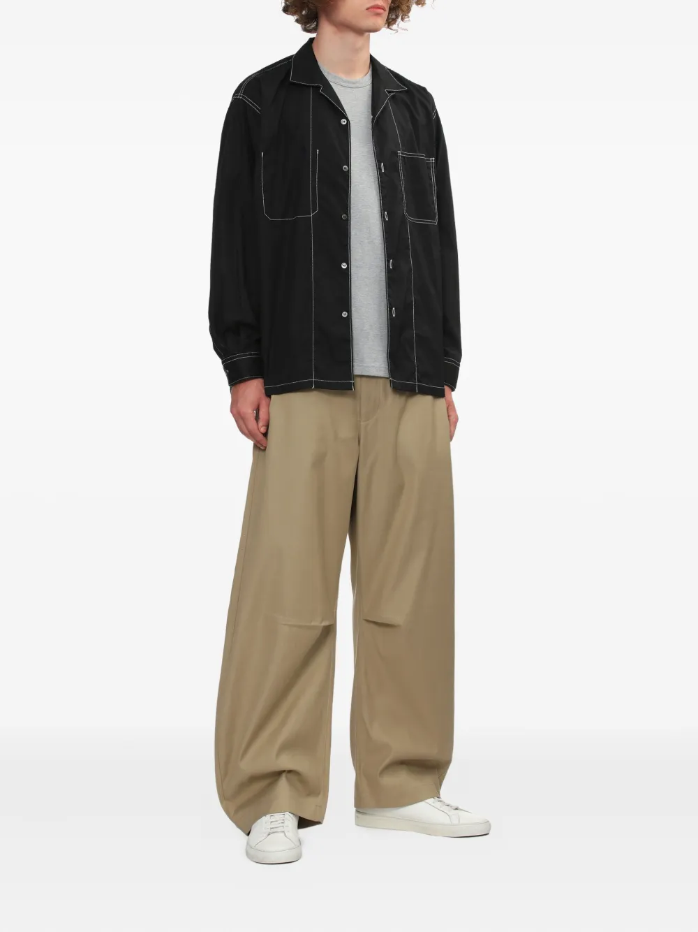Comme des Garçons Homme contrast-stitching shirt - Zwart