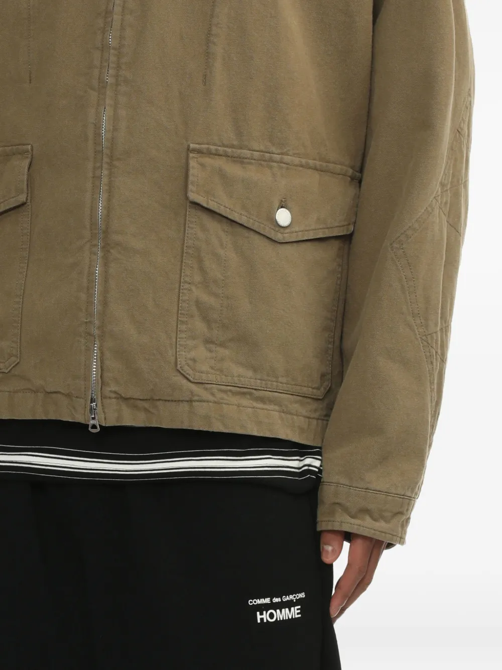 Comme des Garçons Homme Jack met ribfluwelen kraag Groen