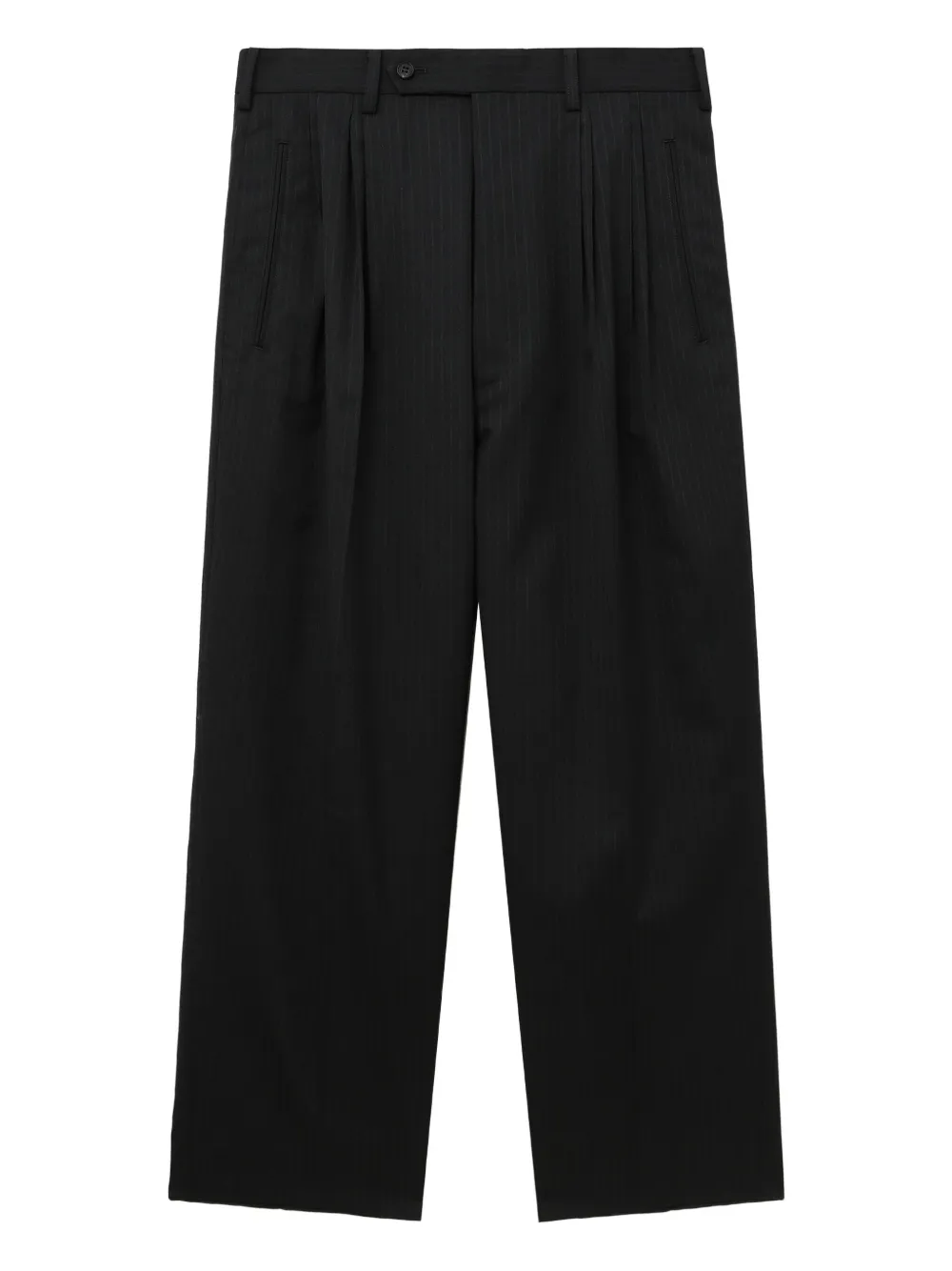Comme des Garçons Homme pleated pinstripe trousers - ブラック Comme des Garçons Homme pleated pinstripe trousers - ブラック