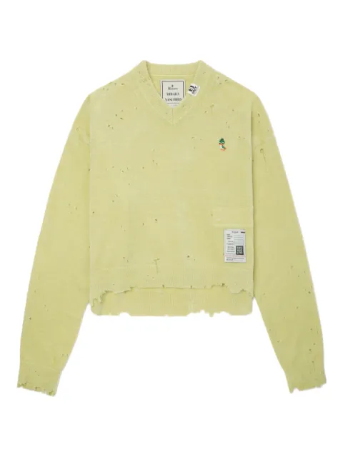 Maison MIHARA YASUHIRO frayed V-neck sweater