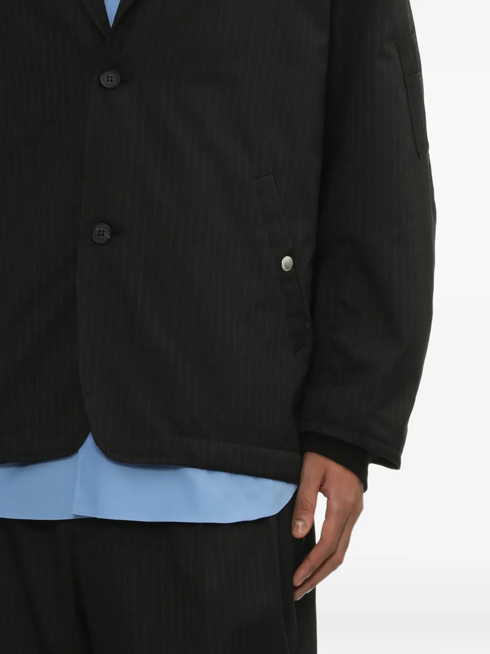 Comme Des Garçons Homme Deux Pinstripe Three-button Jacket In Black