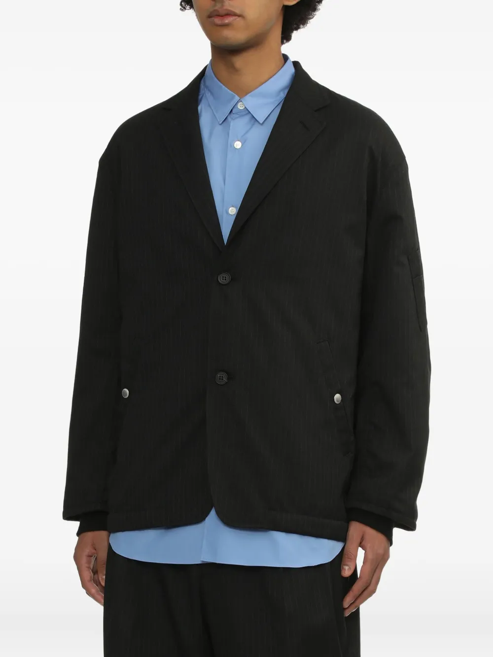 Comme Des Garçons Homme Deux Pinstripe Three-button Jacket In Black