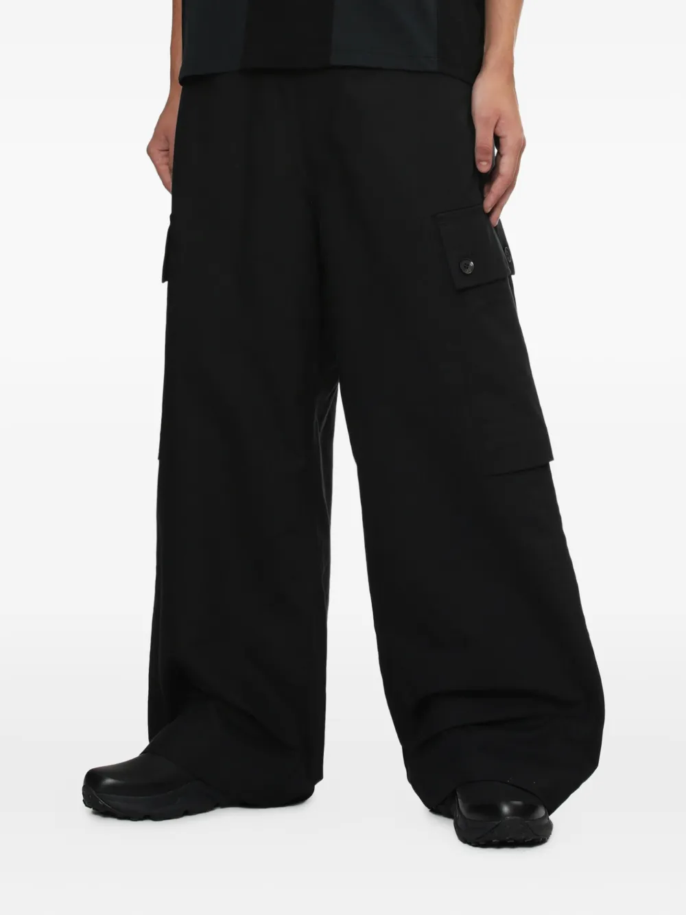 Comme des Garçons Homme Broek met cargo zak Zwart