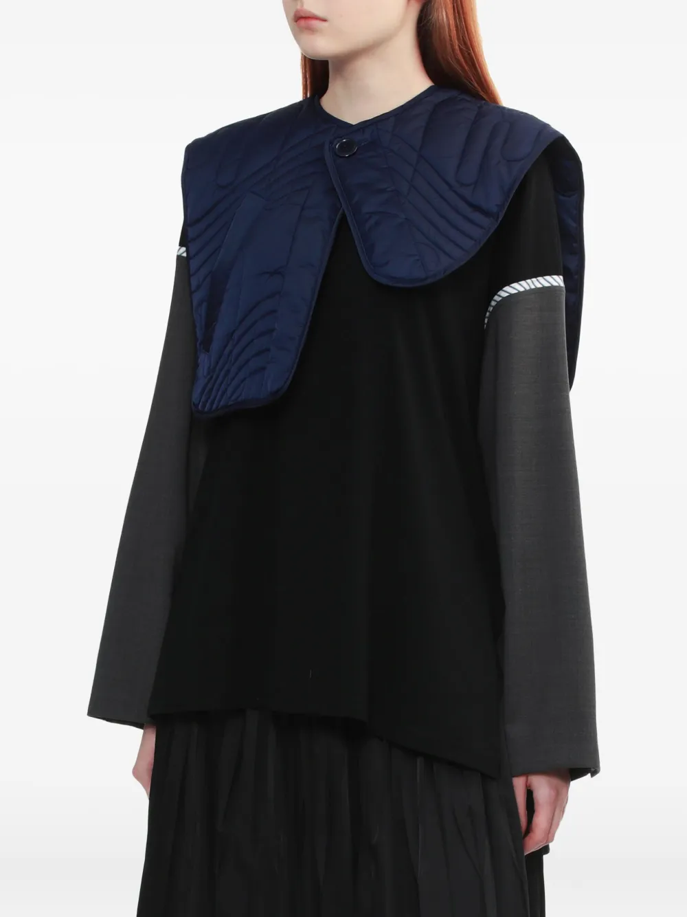 Enföld Quilted Shoulder Top In Blue