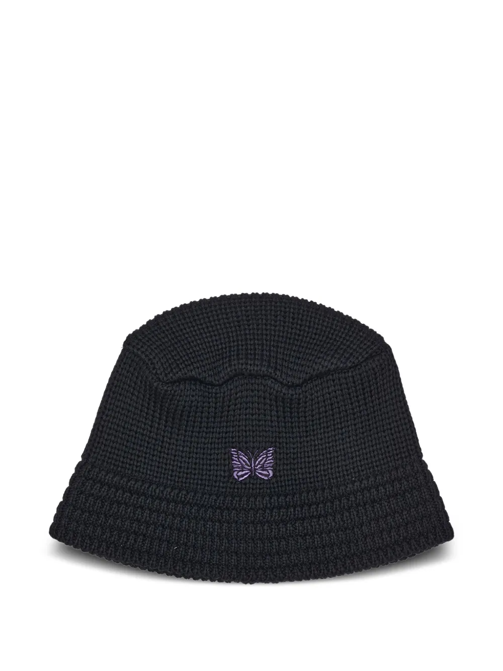 Needles butterfly-embroidered ribbed bucket hat | Black | Image 1