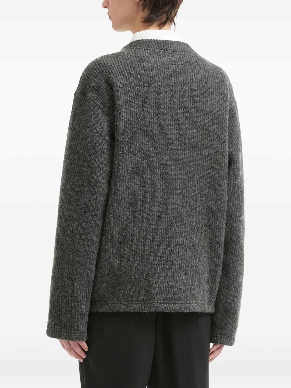 Engineered Garments Ribbed Cardigan In Gray