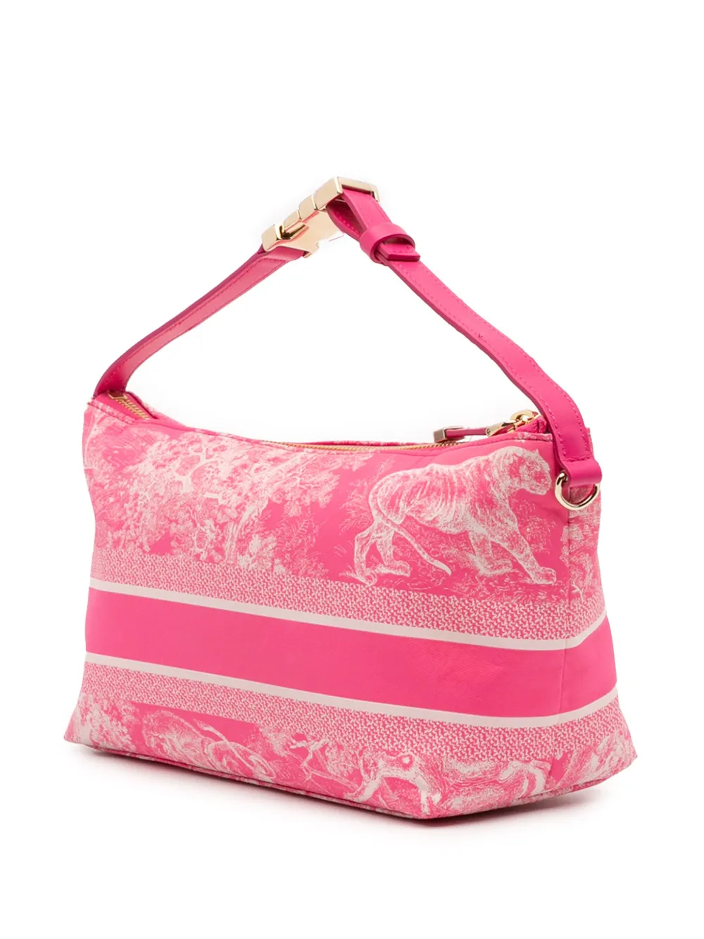  Christian Dior Pre-owned 2022 Medium Technical Fabric Toile De Jouy Reverse Diortravel Nomad Pouch Handbag - Pink 