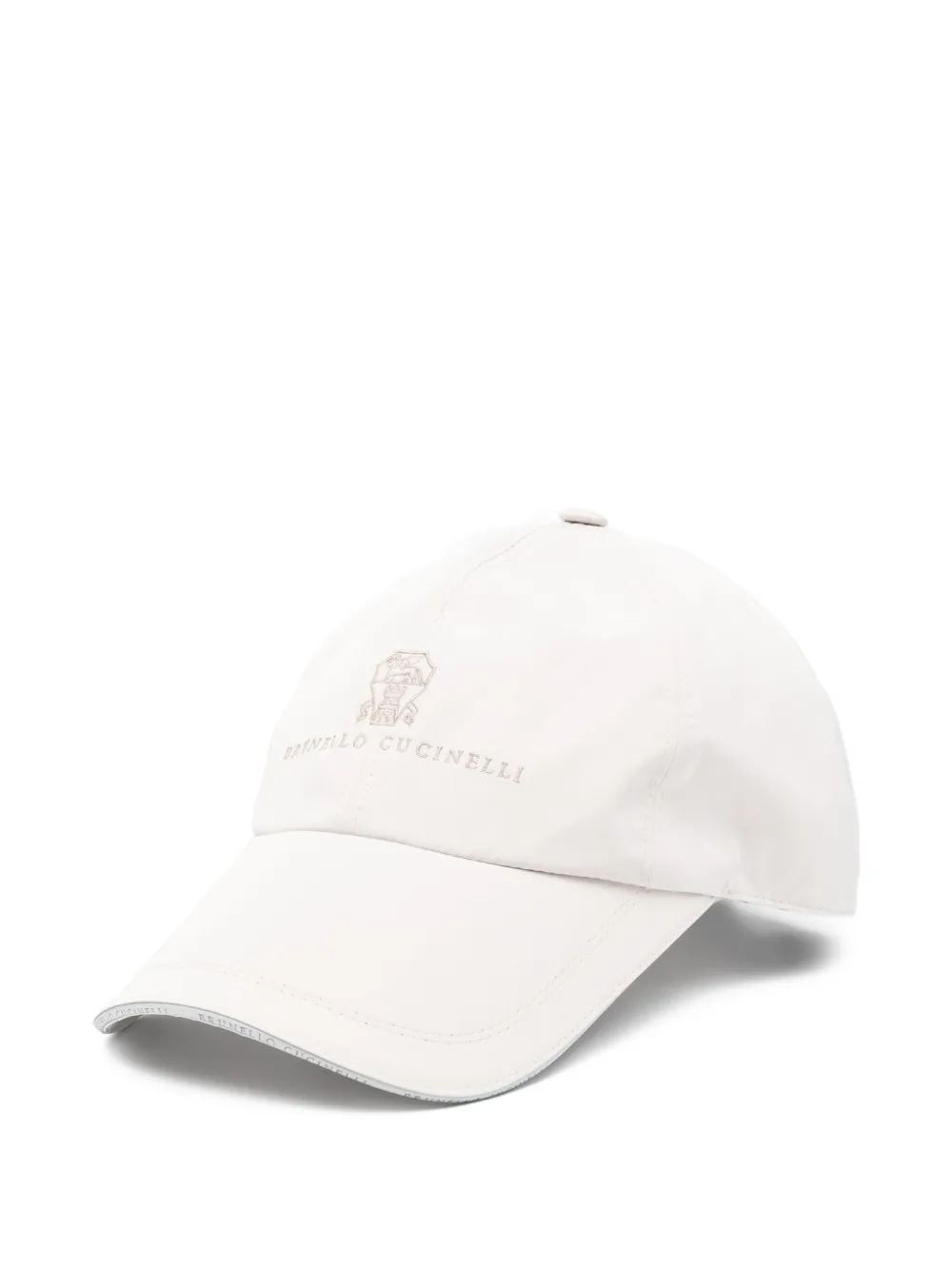 Brunello Cucinelli Signature Baseball Cap Curved Brim In White