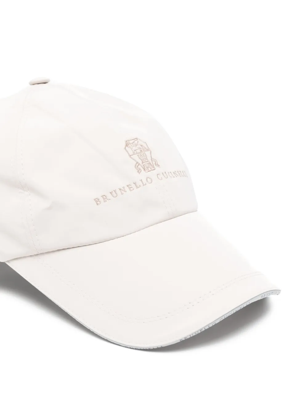 Brunello Cucinelli Signature Baseball Cap Curved Brim In White