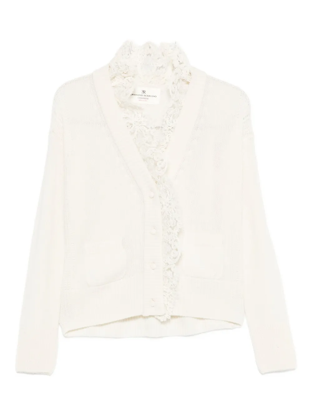Ermanno Scervino lace-trimmed buttoned cardigan | White | Image 1