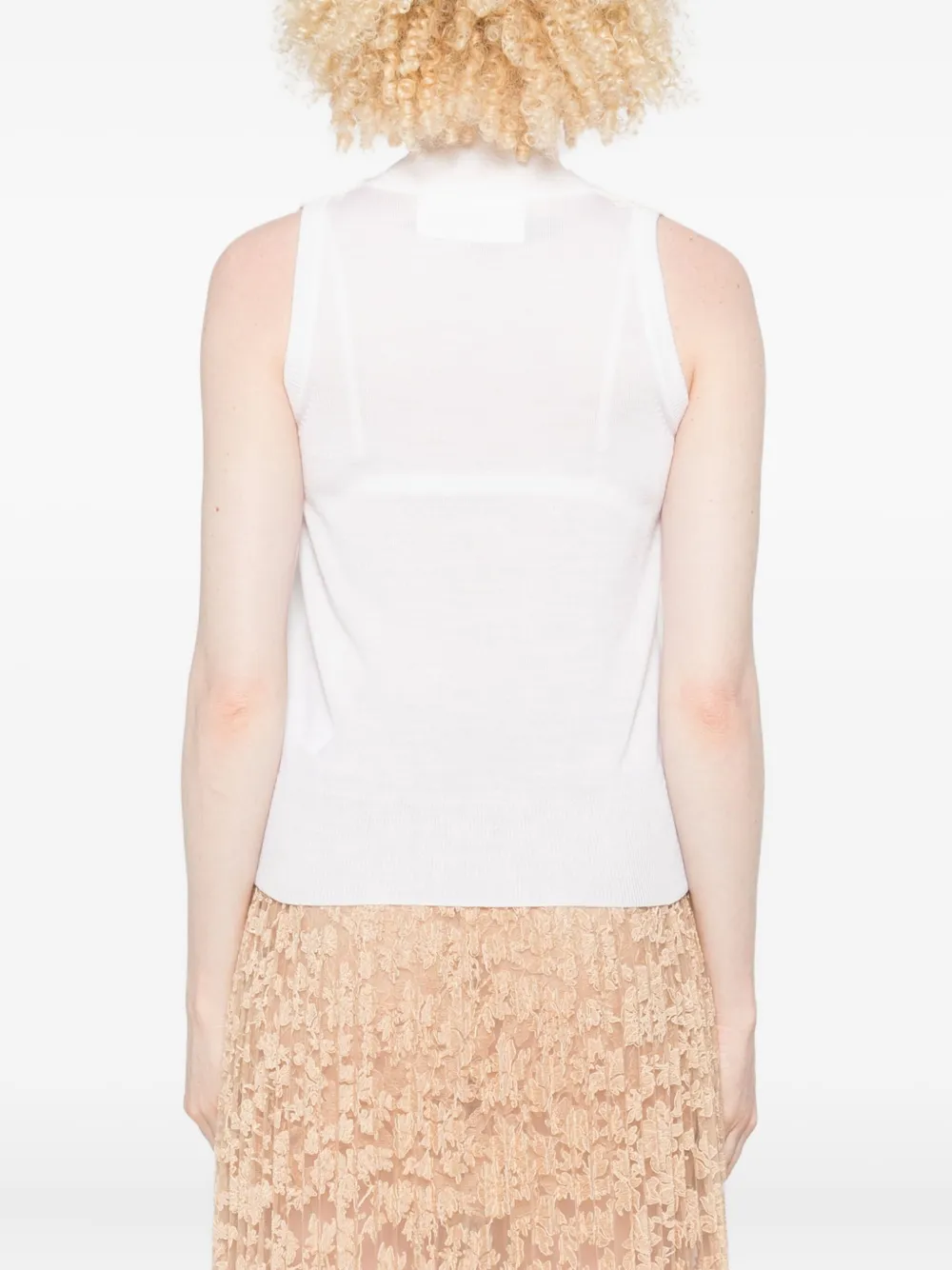 Ermanno Scervino Lace-insert High-neck Vest In Gray