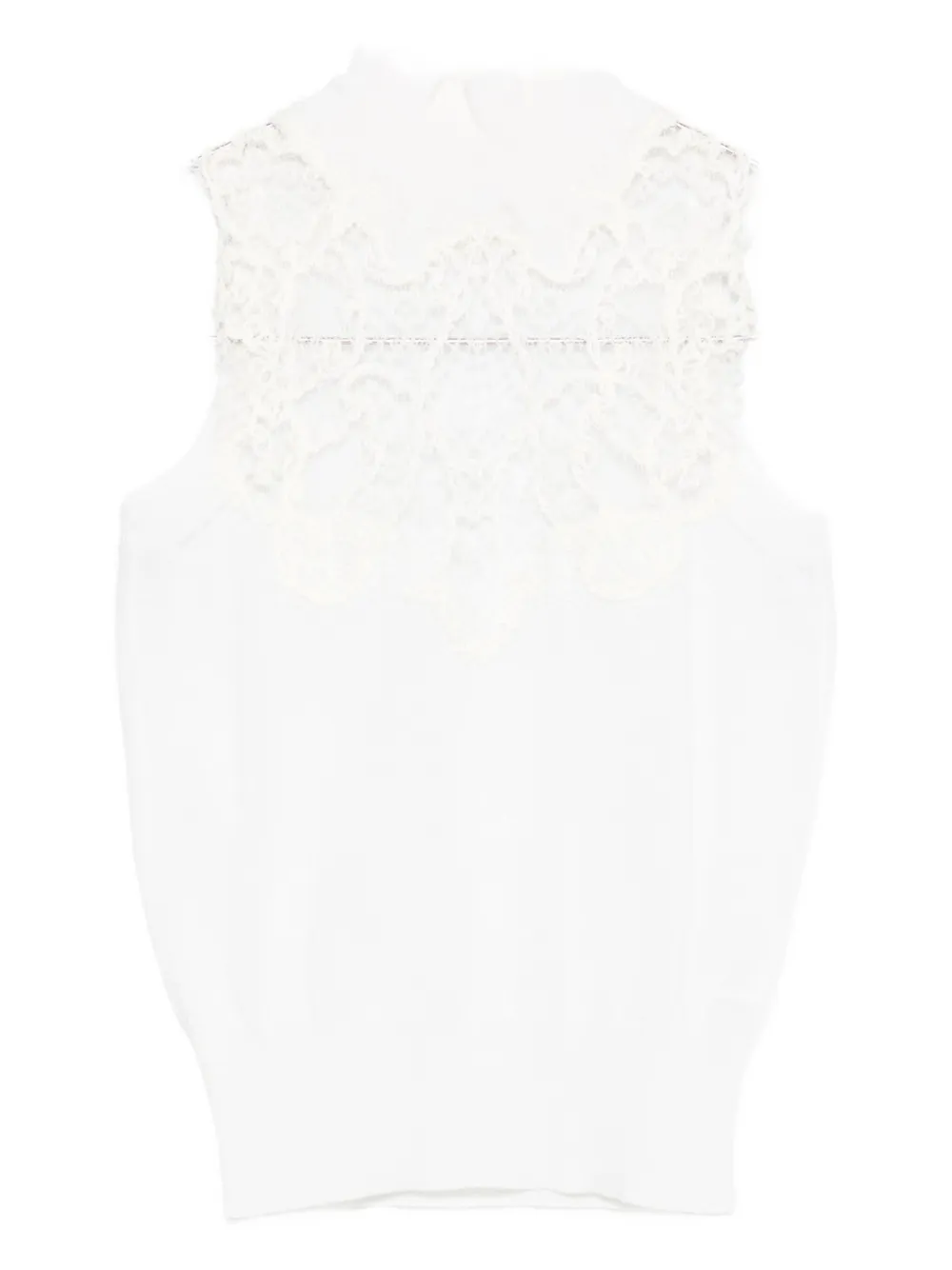 Ermanno Scervino Lace-insert High-neck Vest In Gray