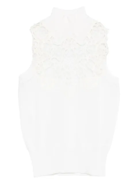 Ermanno Scervino lace-insert high-neck vest 