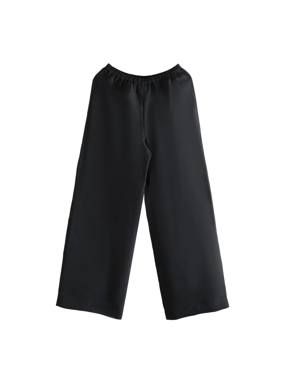 The Row elastic-waist silk trousers - Zwart