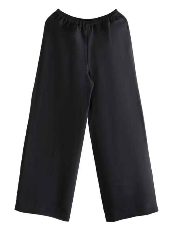 The Row Elastic-waist Silk Trousers in Black