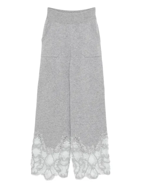 Ermanno Scervino lace-trimmed cashmere trousers