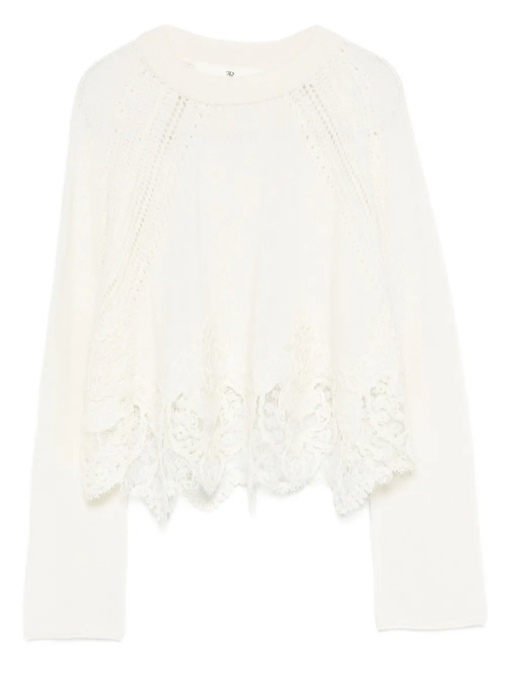 Ermanno Scervino lace-trimmed sweater | White | Image 1