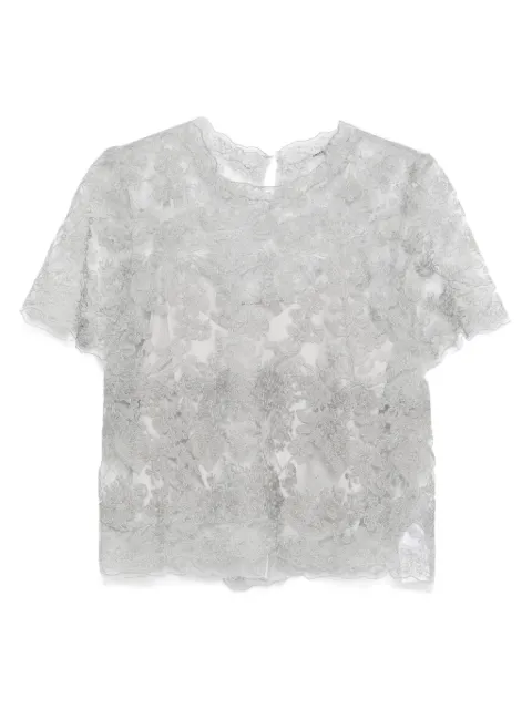 Ermanno Scervino lace-trimmed short-sleeved top