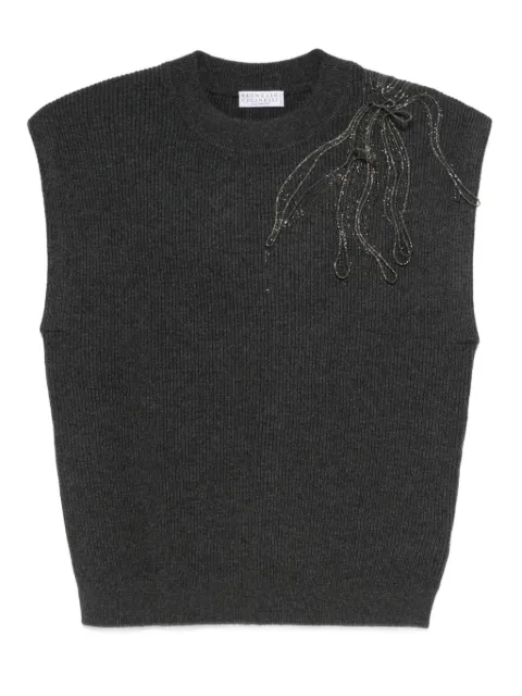 Brunello Cucinelli embellished knitted vest 
