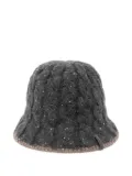Brunello Cucinelli sequin-embellished cable-knit bucket hat - Grey